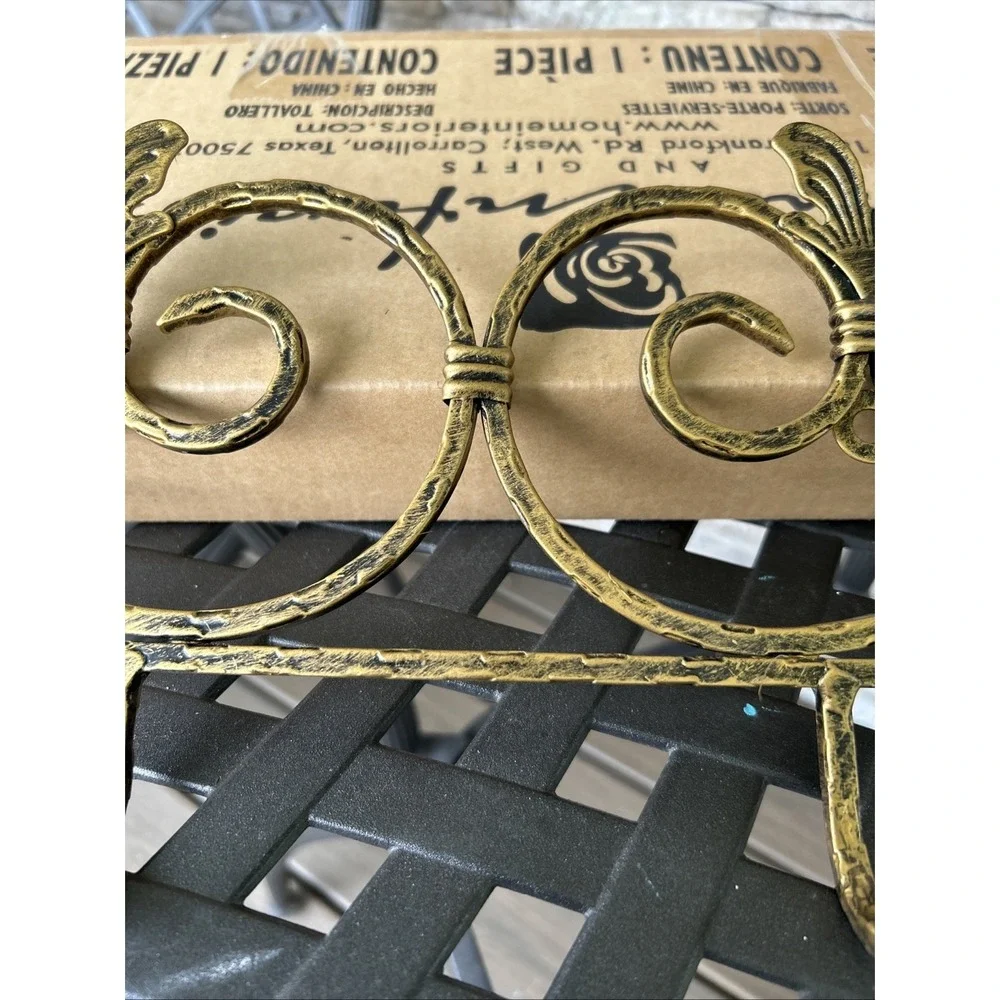 Home Interiors‎ 24 Inch Brass Color Towel Holder Coat Rack